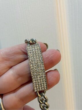 Chico’s Crystal Pavé Bar Bracelet - Silver Tone